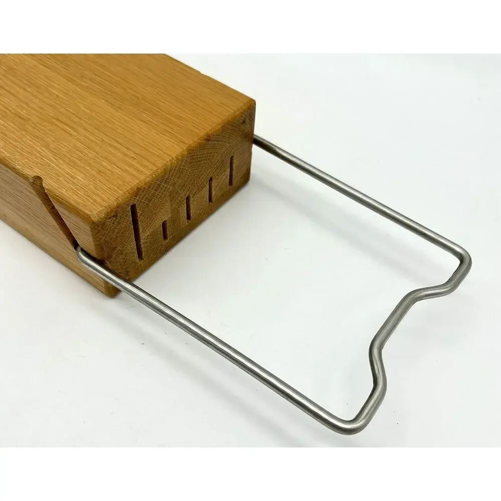 Cutco 5 Slot Oak Wood Knife Block Storage Space Saver Stand Or Hanging GUC - Picture 9 of 9